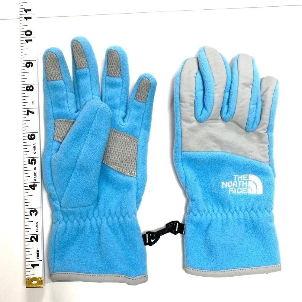 THE North Face Fleece Winter snow Gloves in Light blue Size S